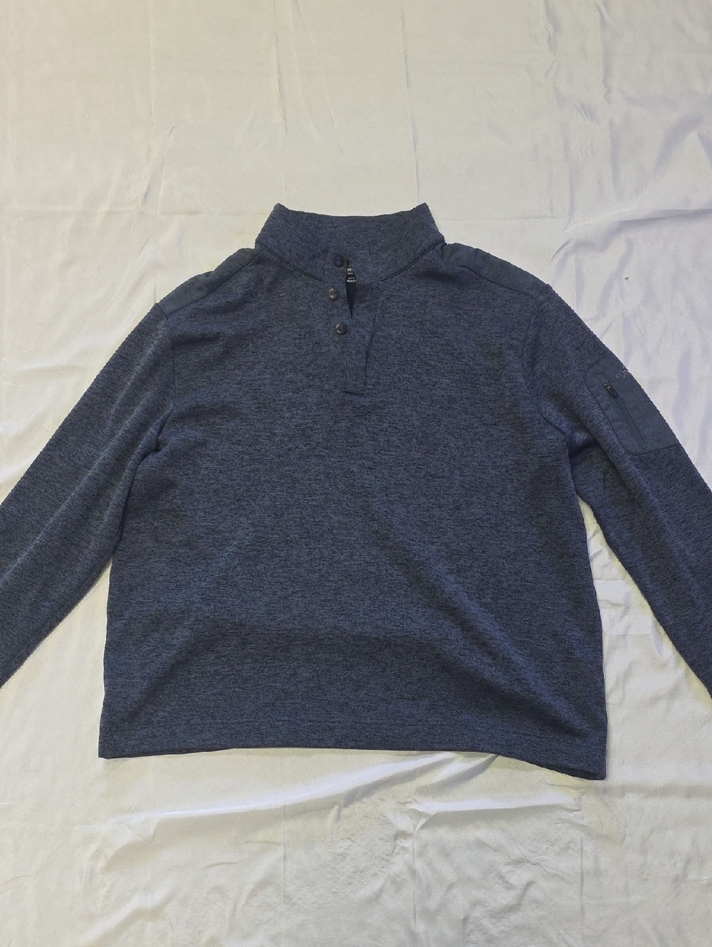 Men's Navy Quarter-Button Knit Sweater